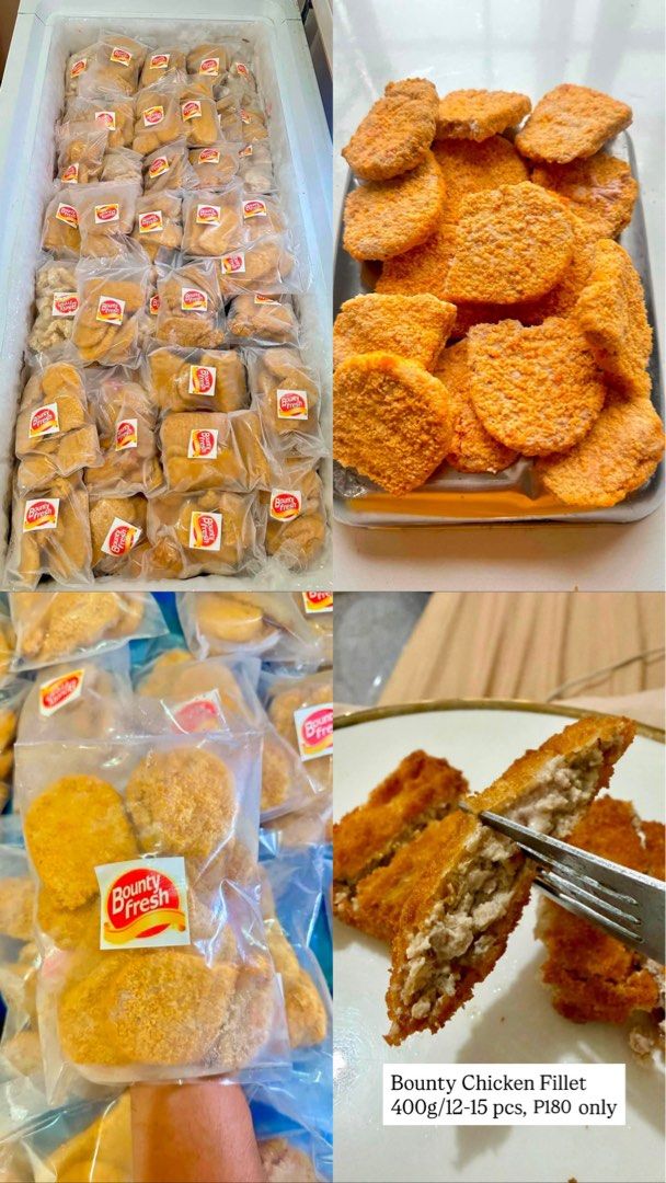 Bounty Fresh Chicken Fillets - Frozen (Category: Chilled & Frozen Food) located in Manila. Submitted by lhynlovesyou013 (Listing ID 1456239331, Image 1). Description: - Bounty Fresh Chicken Fillets - 400g per pack - Contains 12-15 pieces - Ideal for quick and easy meals - Simply fry or bake - Price: P180 per pack - Get yours now!.