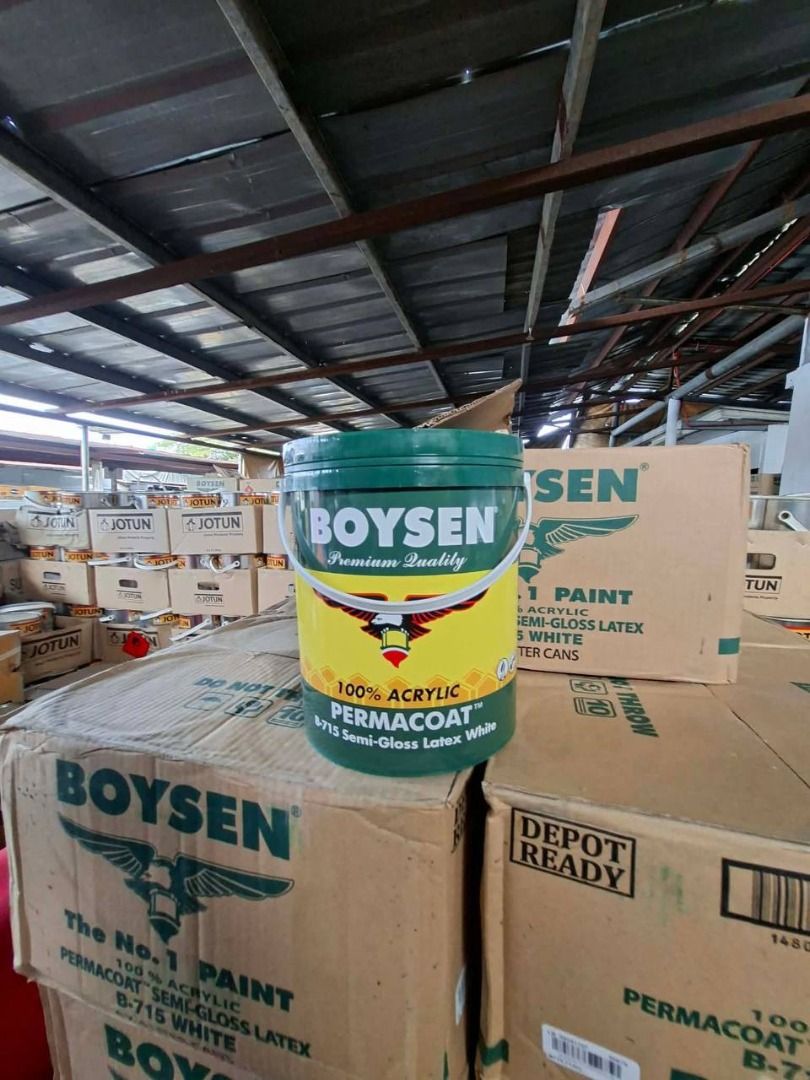 Boysen Semi Gloss Latex White Specs: B-715 (Category: Home Improvement Tools & Accessories) located in Manila. Submitted by joeyroque09 (Listing ID 1456307943, Image 2). Description: Boysen Semi Gloss Latex White Specs: B-715.