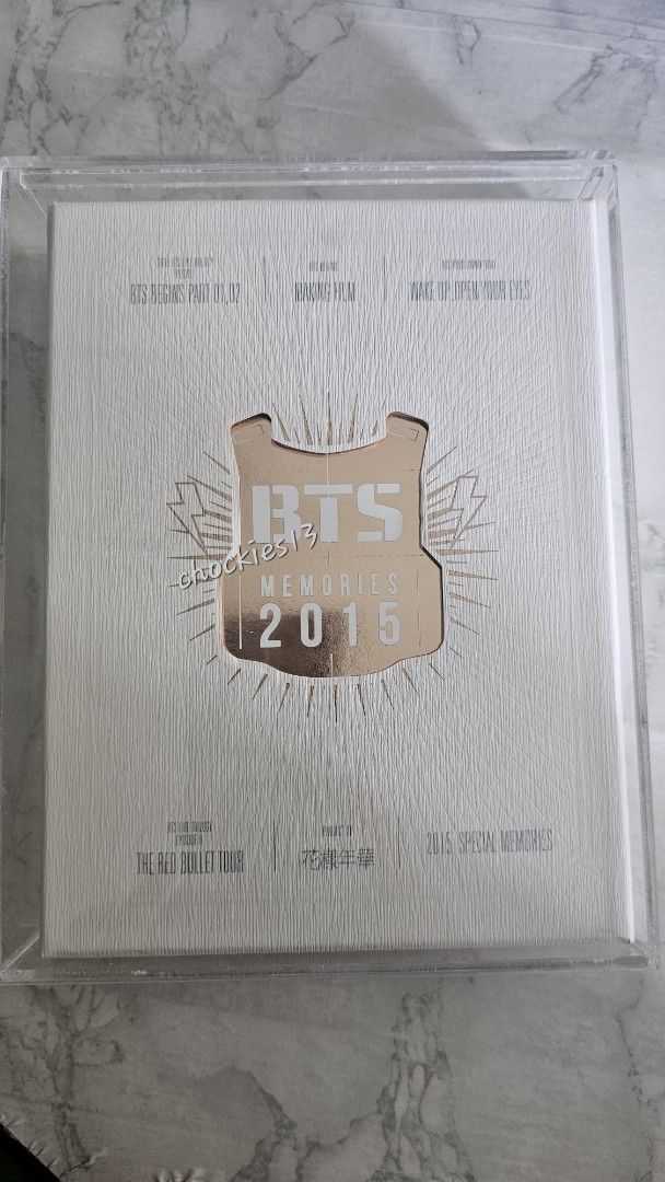 BTS Memories 2015 Photobook & DVD Set (Category: K-Wave Merchandise) located in Valenzuela. Submitted by chockies13 (Listing ID 1456264008, Image 1). Description: - Official BTS Memories 2015 Set - Includes Photobook and DVDs - Covers BTS Begins, Live Trilogy Episode II, The Red Bullet Tour, and more - Rare collectible item from my collection - Essential for any ARMY - All items in original and with acrylic case - message me for price nego.