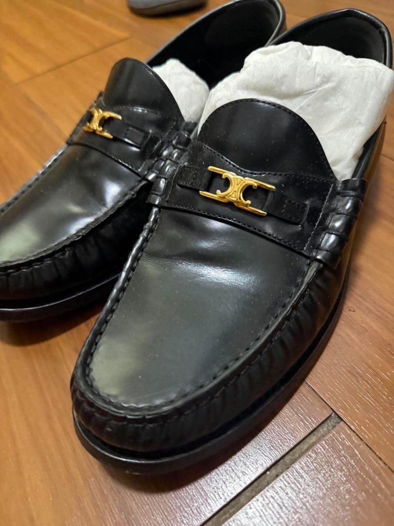 Celine Loafers (Category: Loafers) located in Las Pinas. Submitted by pattyhere (Listing ID 1456302741, Image 2). Description: - Authentic Celine Luco Triomphe Loafers - Color: Black - Material: Polished Bull Leather - Size: 39.5 but doesn’t fit me. It fits 37/38 - Features: Iconic Triomphe buckle - Reason for Selling: Incorrect size - original prize 65,000 php.