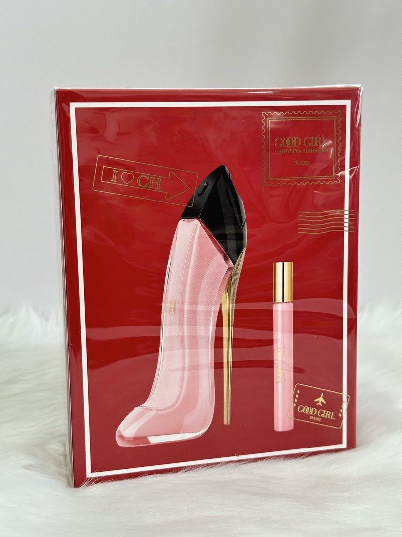 CH good girl Blush set 80ml+10ml (Category: Fragrance & Deodorants) located in Makati City. Submitted by rinz11 (Listing ID 1456282231, Image 2). Description: - Brand: Carolina Herrera - Fragrance: Good Girl Blush - Set includes: 80ml perfume bottle + 10ml travel spray - Design: Iconic stiletto heel bottle - Authentic product.
