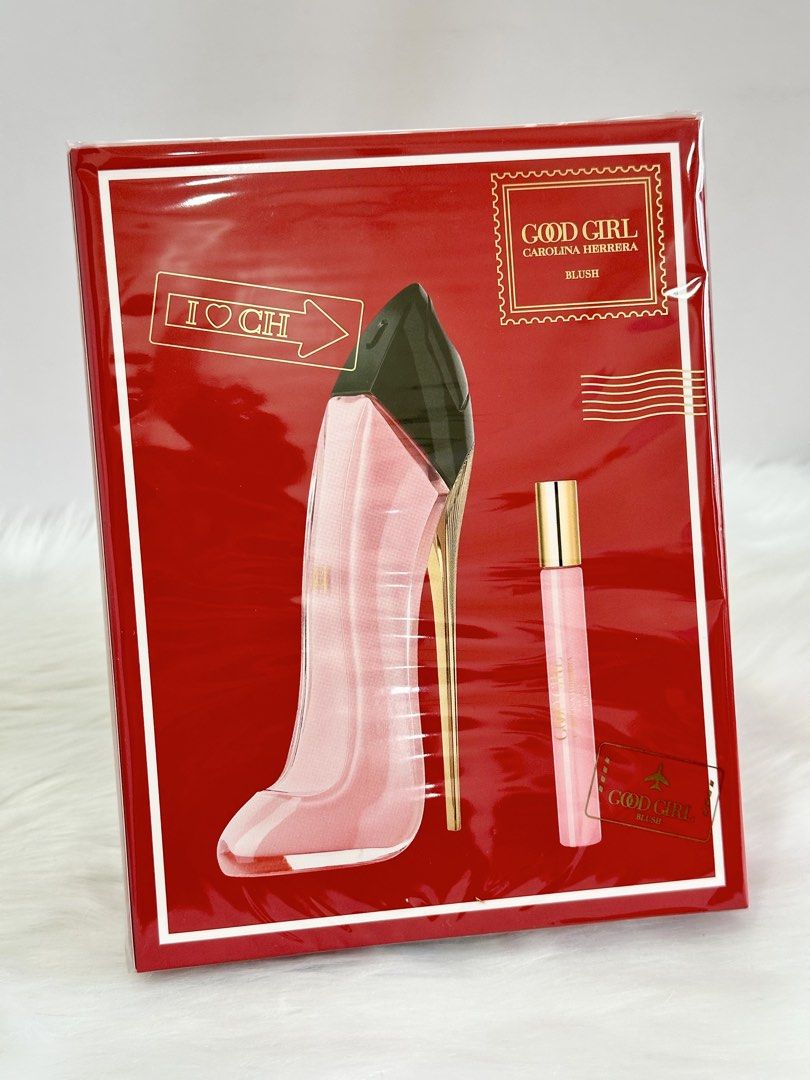 CH good girl Blush set 80ml+10ml (Category: Fragrance & Deodorants) located in Makati City. Submitted by rinz11 (Listing ID 1456282231, Image 1). Description: - Brand: Carolina Herrera - Fragrance: Good Girl Blush - Set includes: 80ml perfume bottle + 10ml travel spray - Design: Iconic stiletto heel bottle - Authentic product.