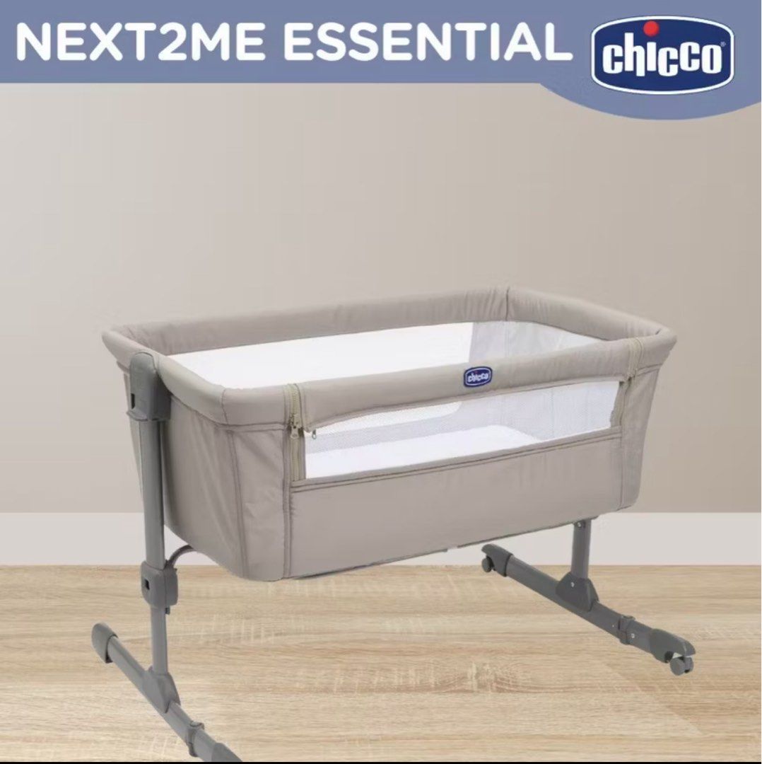 Chicco Next2Me Essential Co-Sleeper Bassinet (Category: Cots & Cribs) located in Taguig. Submitted by wisemoon.164b6b (Listing ID 1456375212, Image 1). Description: - Chicco Next2Me Essential co-sleeper bassinet - Easily attaches to your bed for co-sleeping - Mesh sides ensure good airflow for baby's comfort - Comes with a comfortable mattress - Folds compactly for convenient storage - Perfect for keeping your little one close and secure.