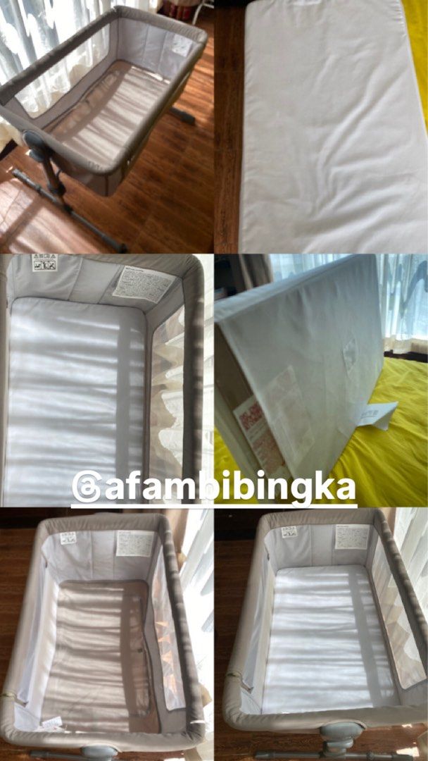 Chicco Next2Me Essential Co-Sleeper Bassinet (Category: Cots & Cribs) located in Taguig. Submitted by wisemoon.164b6b (Listing ID 1456375212, Image 2). Description: - Chicco Next2Me Essential co-sleeper bassinet - Easily attaches to your bed for co-sleeping - Mesh sides ensure good airflow for baby's comfort - Comes with a comfortable mattress - Folds compactly for convenient storage - Perfect for keeping your little one close and secure.