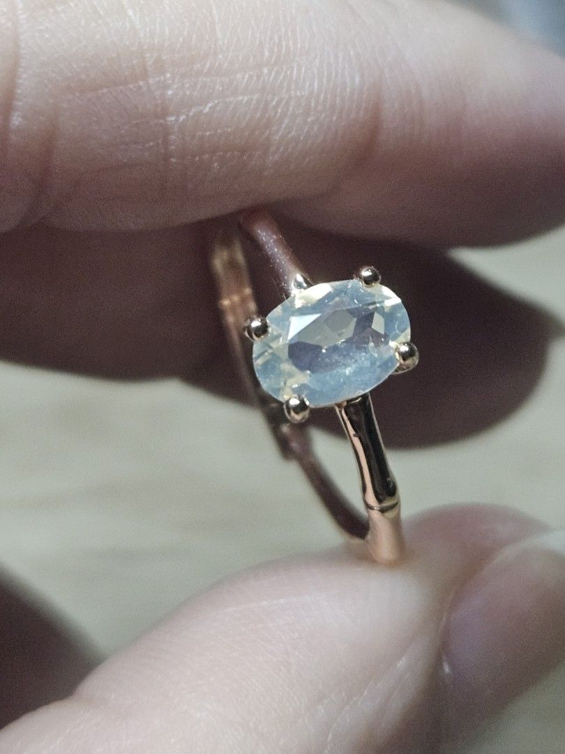 Clear Spinel Stone Simple Ring (Category: Rings) located in Cainta. Submitted by Kahi0410 (Listing ID 1456367878, Image 3). Description: Natural Stone Bamboo Style Setting Rose gold Adjustable ring Hypoallergenic Safe for acidic, sensitive skin.