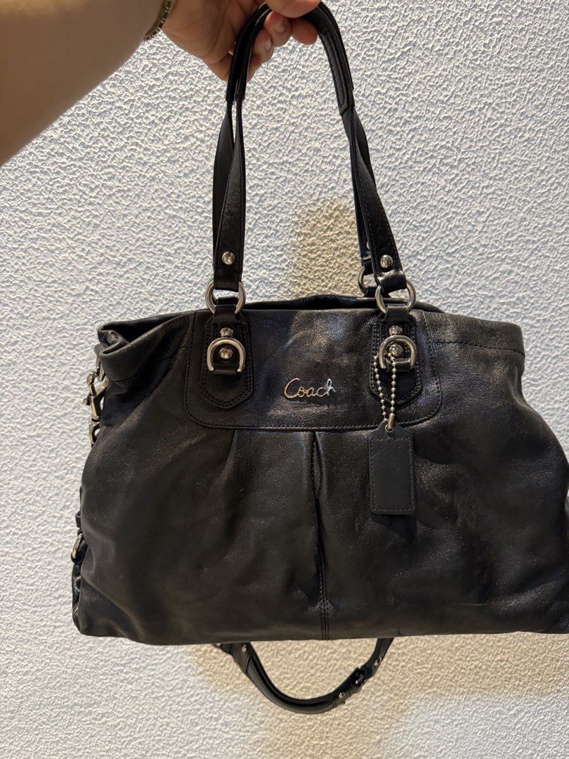 Coach Ashley Black Leather Carry All (Category: Luxury Bags & Wallets) located in Rizal. Submitted by bingbong21 (Listing ID 1456359424, Image 1). Description: - Genuine black leather Coach shoulder bag - Versatile with top handles and a detachable shoulder strap - Elegant silver hardware accents - Ample interior space for all your essentials - Ideal for everyday use - Shows some signs of wear, but remains in good, functional condition 🛍️ Shop P