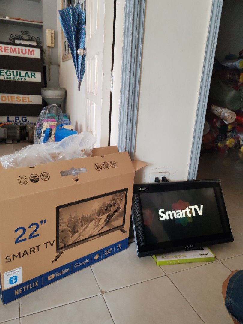 COBY 22" SMART ANDROID TV AVAILABLE ONHAND AND COD (Category: TV) located in Manila. Submitted by everyjuantv (Listing ID 1456248445, Image 2). Description: Brand new with 1 YEAR WARRANTY SERVICE & 1 WEEK REPLACEMENT ✅ WITH BLUETOOTH ✅ READY FOR NETFLIX AND YOUTUBE ✅ FULL HD ✅ ANDROID 15 PM ME FOR MORE DETAILS📩.