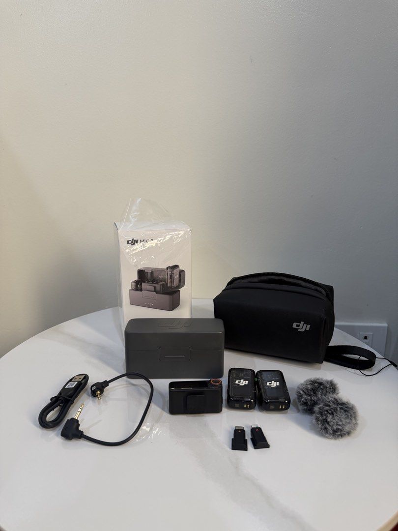 DJI Mic 2 Wireless Microphone System (Category: Microphones) located in Manila. Submitted by declutterreset.ry (Listing ID 1456243910, Image 1). Description: - DJI Mic 2 wireless microphone system - Includes transmitter(s), receiver, and charging case - Delivers crystal-clear audio recording - All accessories neatly organized in the case - Ideal for your next video or audio project - Rarely used original price is 14,500 - Feel free to ask any que