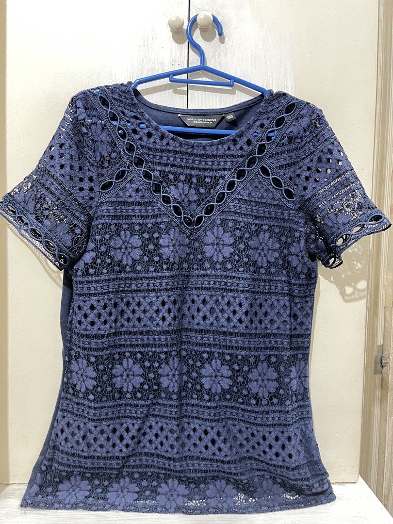 Dorothy Perkins - Navy blue lace top (Category: Blouses) located in Quezon City. Submitted by beaa00 (Listing ID 1456405237, Image 1). Description: .
