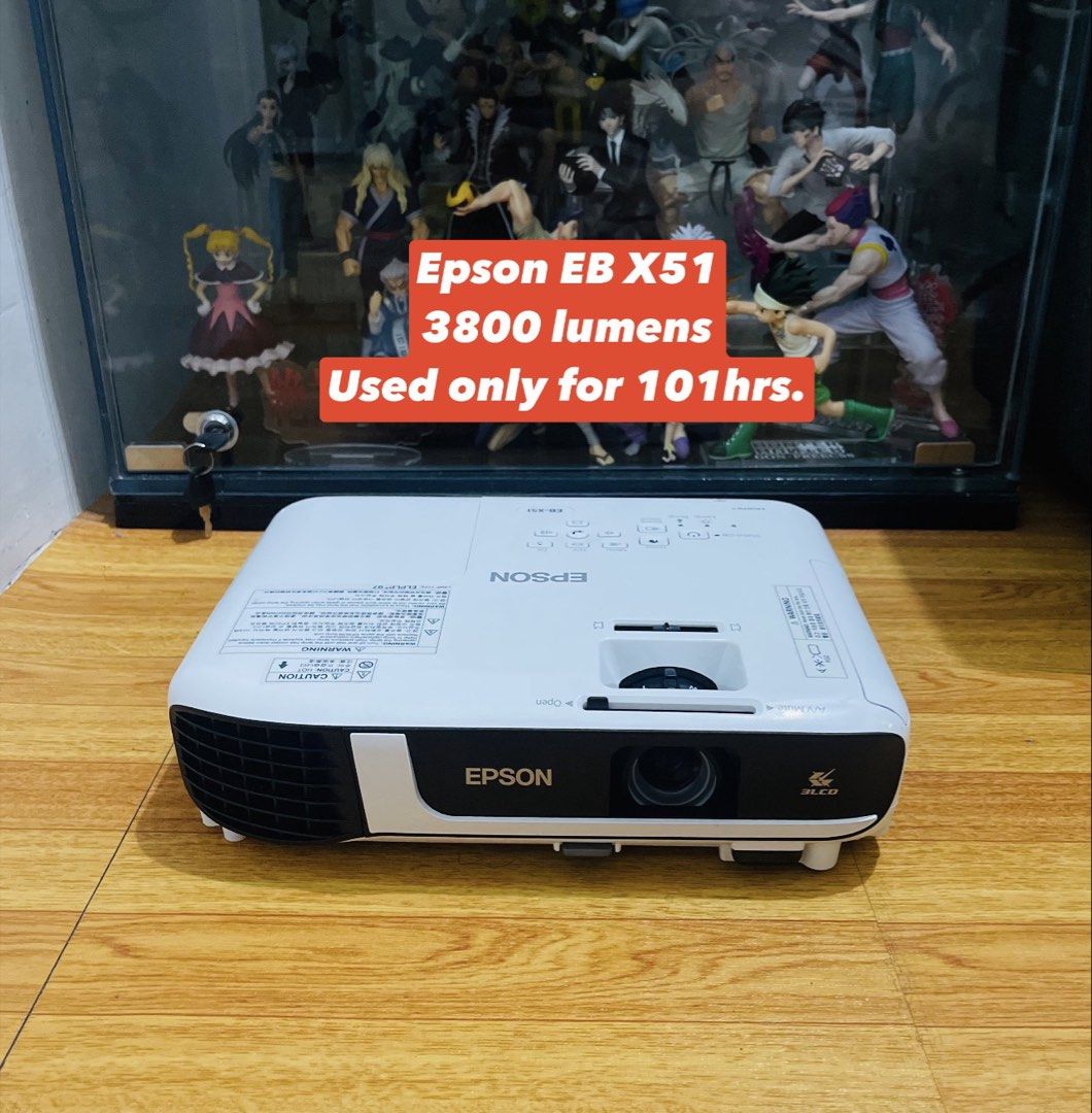 Epson EB-X51 Projector 3800 Lumens (Category: Projectors) located in Makati City. Submitted by nerrizzamanalo (Listing ID 1456321908, Image 1). Description: - Epson EB-X51 Projector - Brightness: 3800 Lumens - Usage: Only 101 hours - Connectivity: LAN available - Ideal for: Presentations & Home Cinema With Remote HDMI Power cord Used only for 101hrs. Lamp life upto 12,000hrs Taguig loc Contact number: 09215306314.