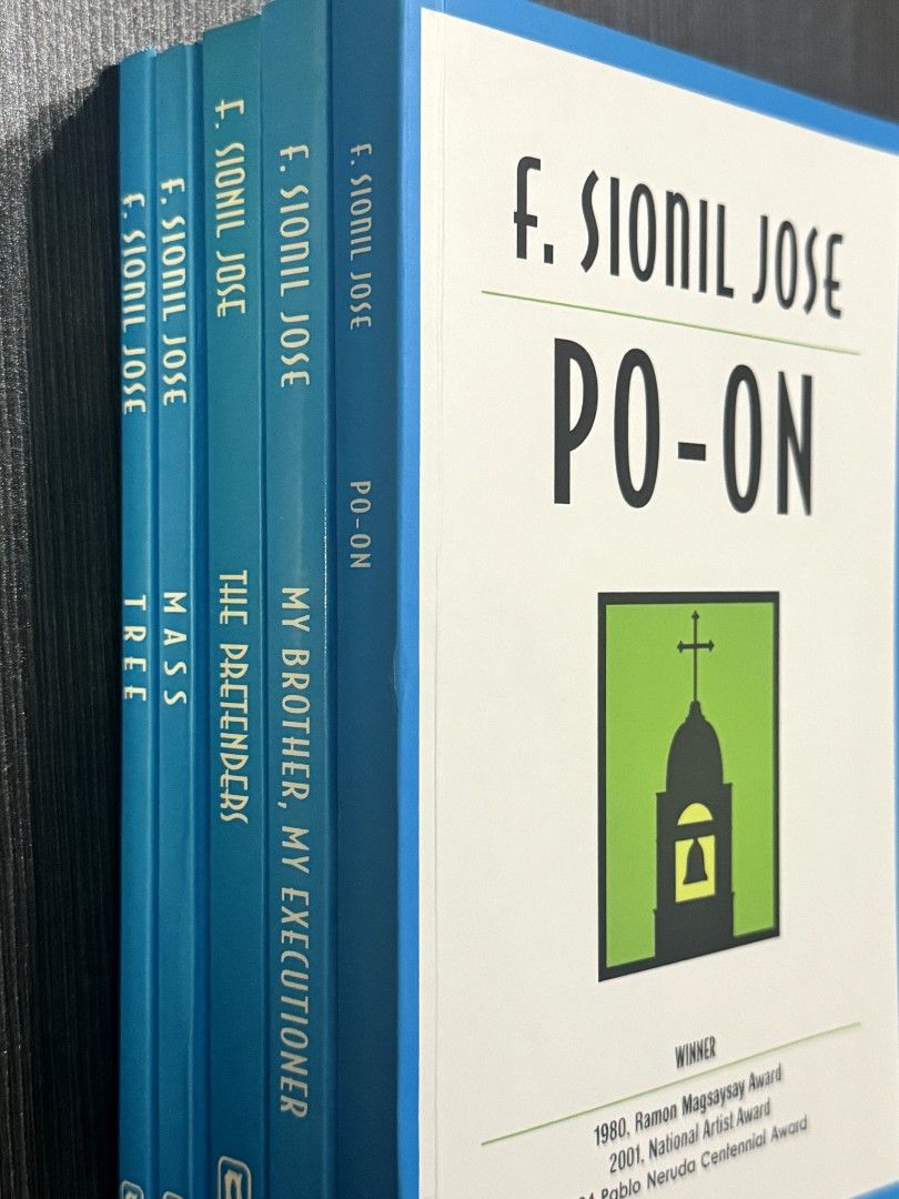 F. Sionil Jose Rosales Saga Set (Category: Storybooks) located in Pasig City. Submitted by askcharmm (Listing ID 1456328646, Image 1). Description: ₱1,500 sold as set + freebies from Solidaridad bookshop Set includes: PO-ON, MY BOTHER, MY EXECUTIONER, THE PRETENDERS, MASS, TREE [historical fiction, political fiction, and epic family saga genres | socio-political critique examining Philippine history, class struggle, and national identity].