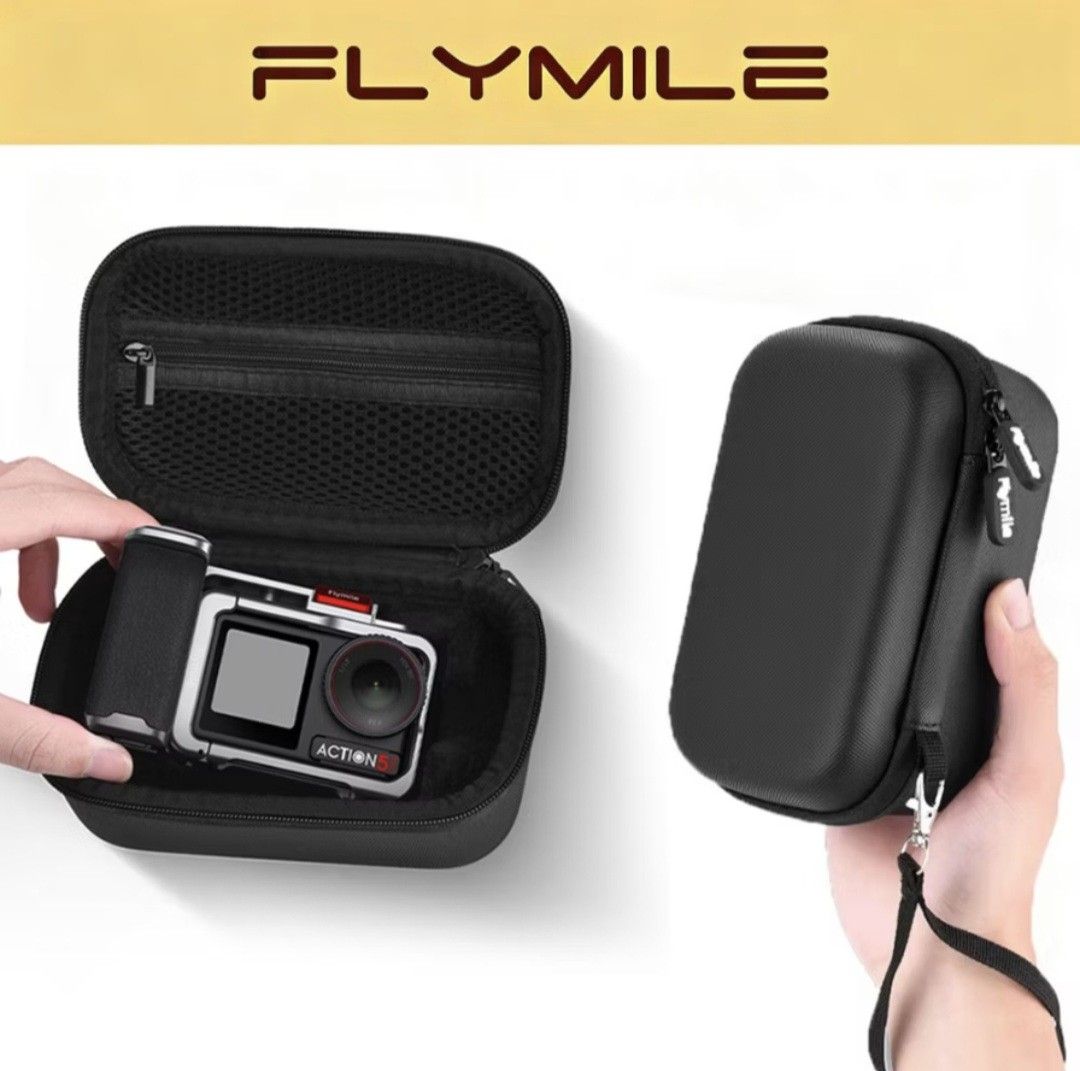 Flymile Hard-shell Case for Action Camera 6/5/4 (Category: Camera Bags & Carriers) located in Marikina City. Submitted by makimki (Listing ID 1456382122, Image 2). Description: Case only !! rfs: was out of town when it was delivered and the camera does not fit with the grip inside it and i missed the window of return/refund - Protect your action camera with this durable hard-shell case. - Features a zippered mesh pocket for storing cables and sma