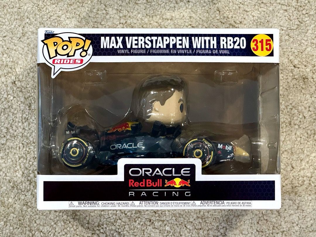 Funko Pop! Rides Max Verstappen with RB20 #315 (Category: Vehicle & Diecast Models) located in Muntinlupa City. Submitted by kage01 (Listing ID 1456299923, Image 1). Description: - Funko Pop! Rides #315 - Features Max Verstappen with the RB20 car - Perfect for Formula 1 and Max Verstappen fans - Please check photos for detailed condition.