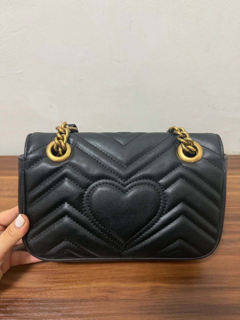 Gucci Marmont Bag Black Small (Coded) (Category: Luxury Bags & Wallets) located in Quezon City. Submitted by artcatalogueph (Listing ID 1456291675, Image 3). Description: FOR SALE Gucci Marmont Bag Small Black - Coded bag - Gold hardware - Very good and presentable condition ₱8,000 only‼️ Meet ups QC commonwealth or Lalamove/Grab delivery within Metro Manila.