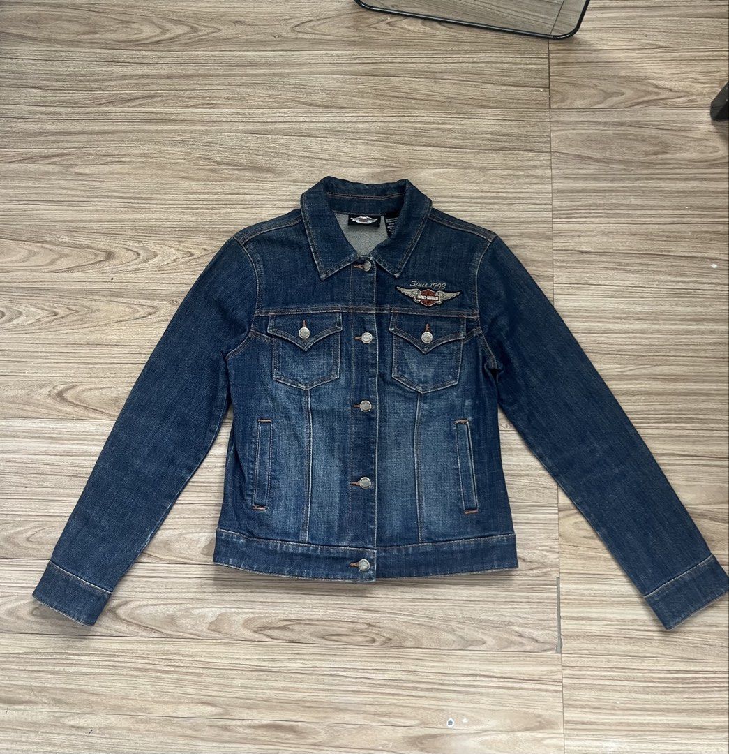 harley davidson womens denim jacket (Category: Coats, Jackets and Outerwear) located in Cebu City. Submitted by fierce.vincent (Listing ID 1456393148, Image 2). Description: harley davidson womens denim jacket excellent condition no issue 17 x 22 dimension + sf .