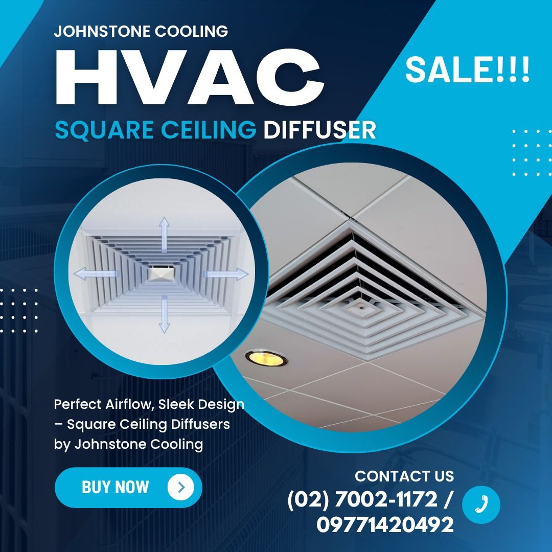 HVAC Square Ceiling Diffuser, ceiling diffuser with damper (Category: Lighting) located in Quezon City. Submitted by balahaylaa00272 (Listing ID 1456248303, Image 1). Description: - HVAC Square Ceiling Diffusers - Provides perfect airflow - Features a sleek, modern design - Excellent for ventilation systems - Special sale price available! Available Sizes: CD-SA-300x300 Square Ceiling Diffuser > Neck Size: 295 x 295 mm > Face Size: 445 x 445 mm CD