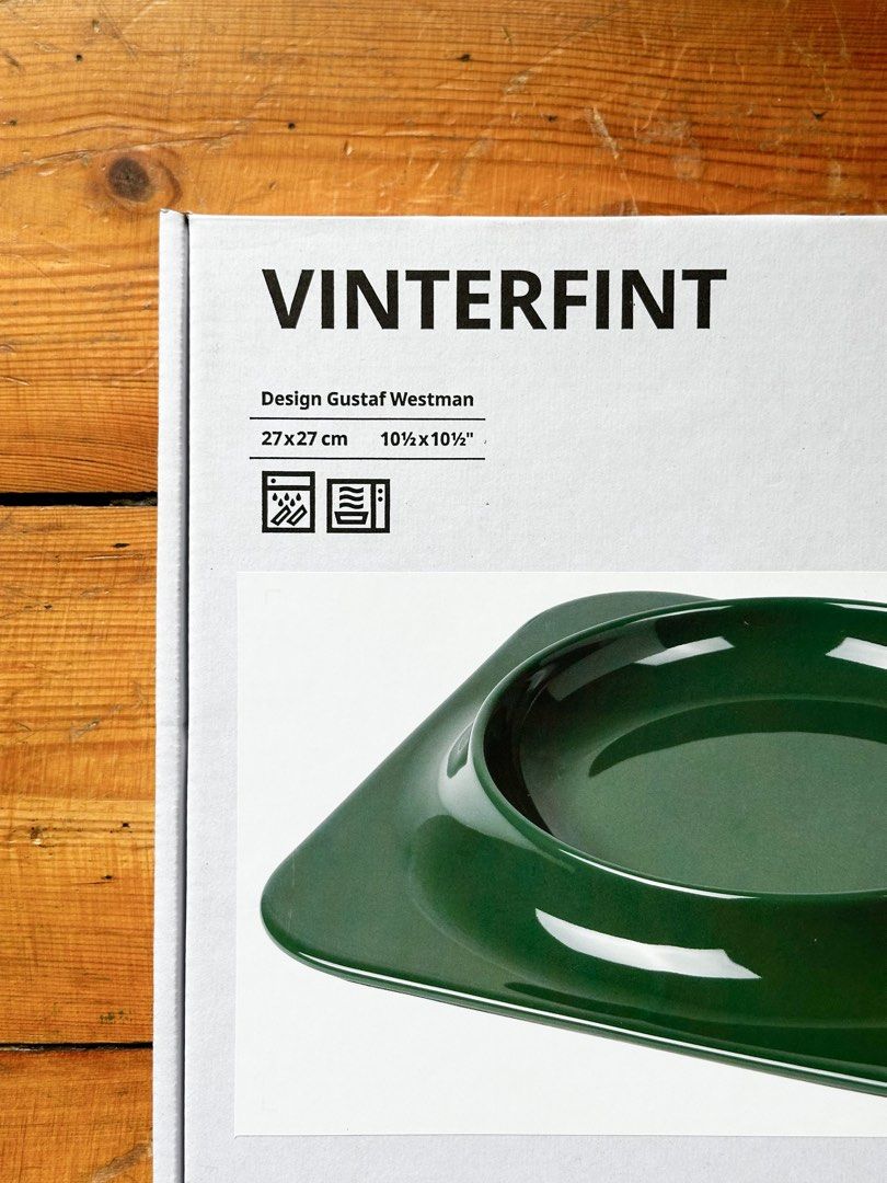 IKEA VINTERFINT Plate by Gustaf Westman - Green (Category: Dinnerware & Cutlery) located in Makati City. Submitted by larkvain (Listing ID 1456417571, Image 2). Description: - IKEA VINTERFINT Serving Bowl - Color: Green - Designer: Gustaf Westman - Size: 27x27 cm (10 1/2 x 10 1/2 inches) - Dishwasher and microwave safe *Item still in Denmark but will be available in the Philippines on September 5, 2026 onwards .