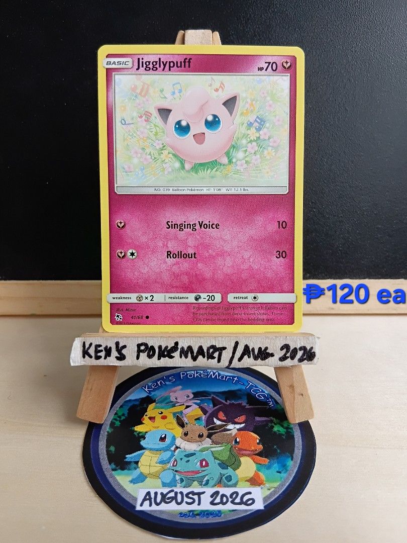 Jigglypuff Pokémon Cards (Category: Raw Singles) located in Binalonan. Submitted by kenkenken30 (Listing ID 1456319076, Image 3). Description: Jigglypuff Pokémon Cards 🎀 ℹ️check prices on each picture. 📌additional pictures are available upon requests. 📌Near mint - Lightly Played condition 📨Send message for inquiries. 💵MoP: Gcash / Bank Transfer 🚚MoD: LBC 🌏Cards will be shipped from Pangasinan 🔄Crossposted sale 🔄.