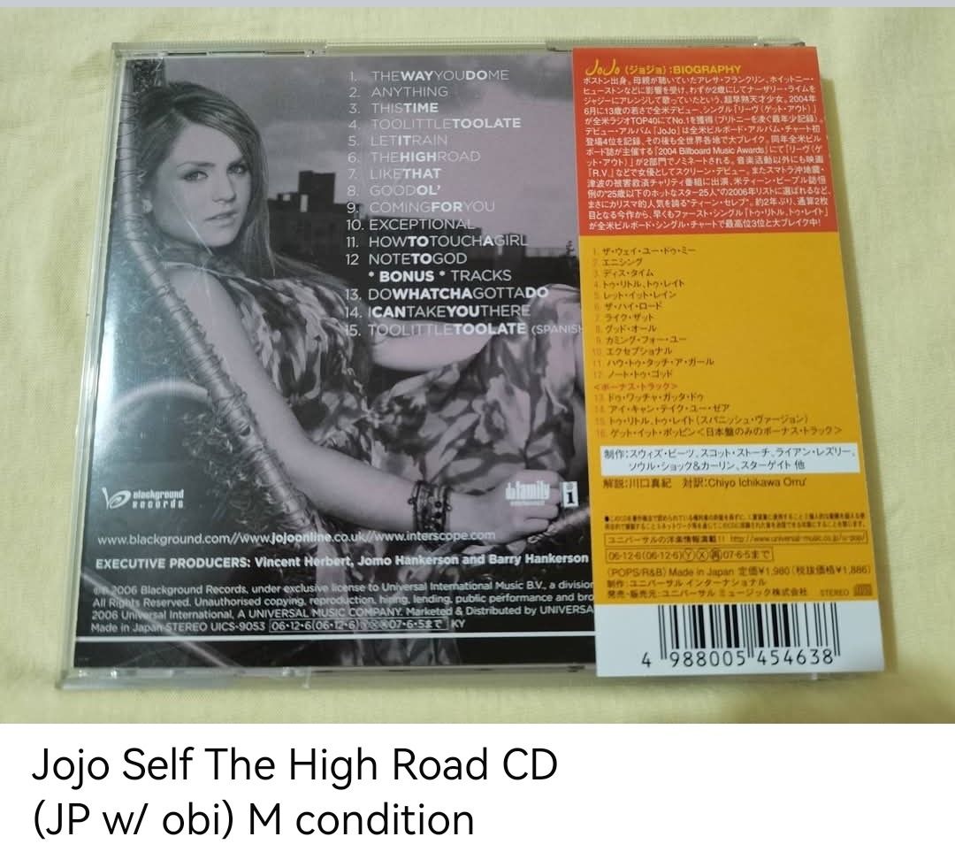 Jojo Self The High Road CD (unsealed) (Category: CDs & DVDs) located in Dangcagan. Submitted by cd_haven5 (Listing ID 1456286935, Image 2). Description: #FORSALE #FORSALE #FORSALE #Authentic #Legit #Original We only sell original items. All items posted are on hand. Please message me for availability of the item/s because the items are also posted on my other online stores. All items are imported unless stated PH. We also accept Pre-orders. Payme