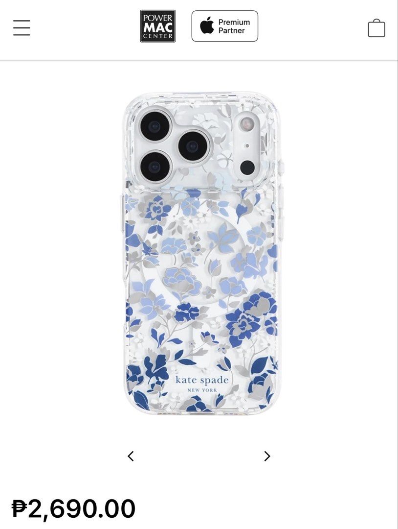 KATE SPADE Iphone 17 Pro Max Case with Magsafe (Category: Cases & Sleeves) located in Malabon City. Submitted by purpleclosetco (Listing ID 1456344483, Image 3). Description: ORIGINAL/AUTHENTIC BOUGHT FROM POWERMAC CENTER.