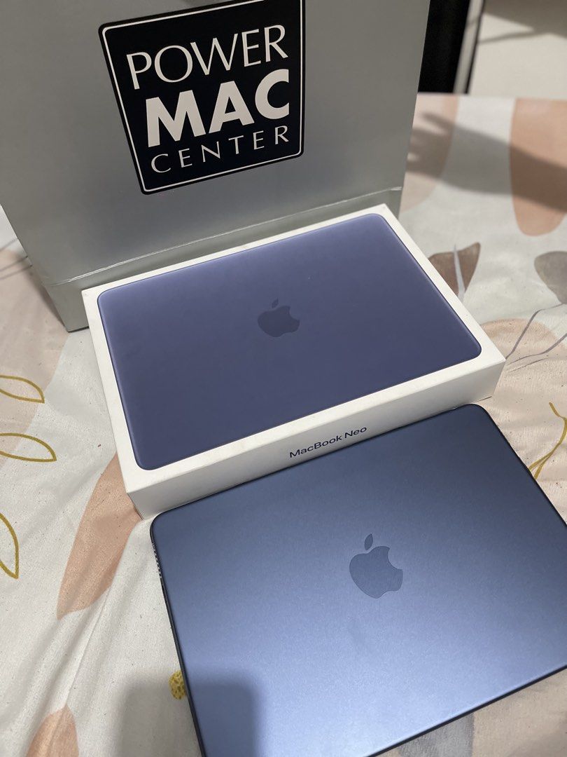 Macbook neo indigo (Category: Laptops & Notebooks) located in Quezon City. Submitted by wishei (Listing ID 1456398246, Image 1). Description: 1 month old Macbook neo 256gb Free clear case and pouch Complete box and charger RFS-upgrade Sightly negotiable Pick up only 📍SM novaliches.