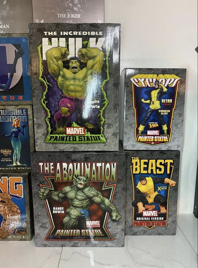Marvel & DC Comics Painted Statues - Various Characters (Category: Figurines & Statues) located in Mandaluyong City. Submitted by _jebtrd (Listing ID 1456370128, Image 3). Description: - Limited edition Marvel & DC Comics painted statues - Includes: Captain America, Iron Man, Batman, The Joker, Human Torch, Reed Richards, Invisible Woman, Giant Man, The Thing, Abomination, Angel, Cyclops - Ideal for collectors - Message for prices on individual p