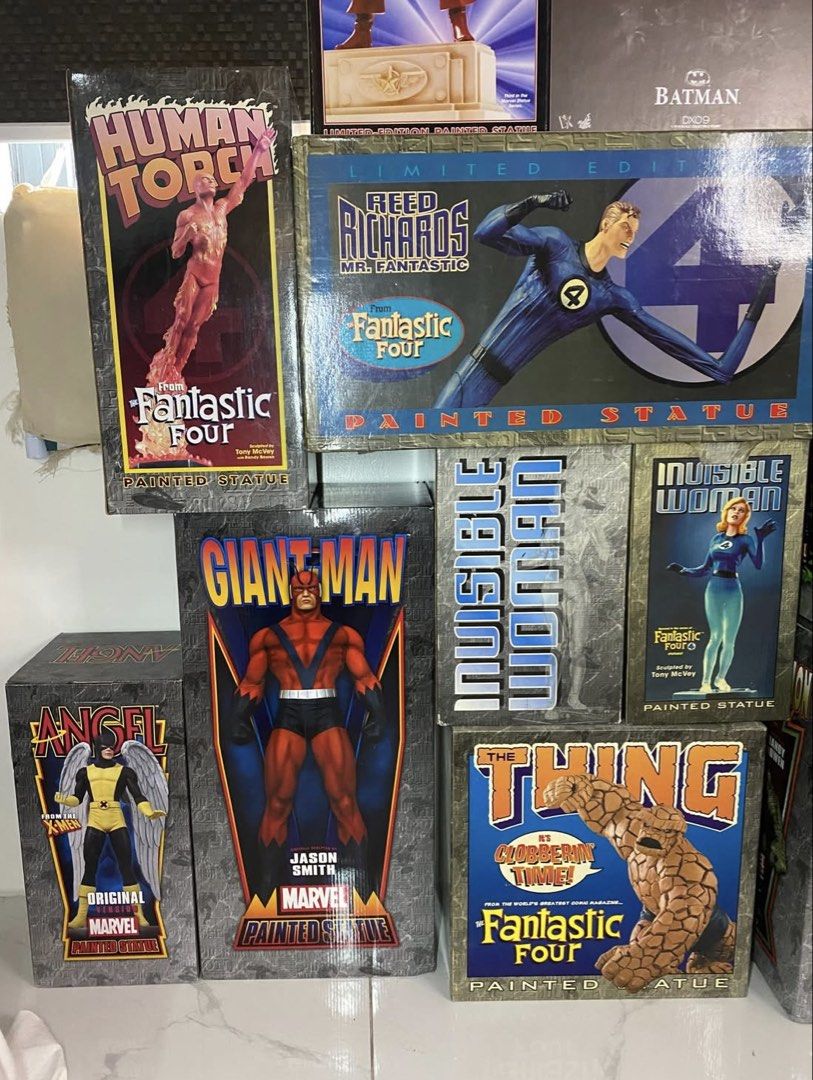 Marvel & DC Comics Painted Statues - Various Characters (Category: Figurines & Statues) located in Mandaluyong City. Submitted by _jebtrd (Listing ID 1456370128, Image 2). Description: - Limited edition Marvel & DC Comics painted statues - Includes: Captain America, Iron Man, Batman, The Joker, Human Torch, Reed Richards, Invisible Woman, Giant Man, The Thing, Abomination, Angel, Cyclops - Ideal for collectors - Message for prices on individual p