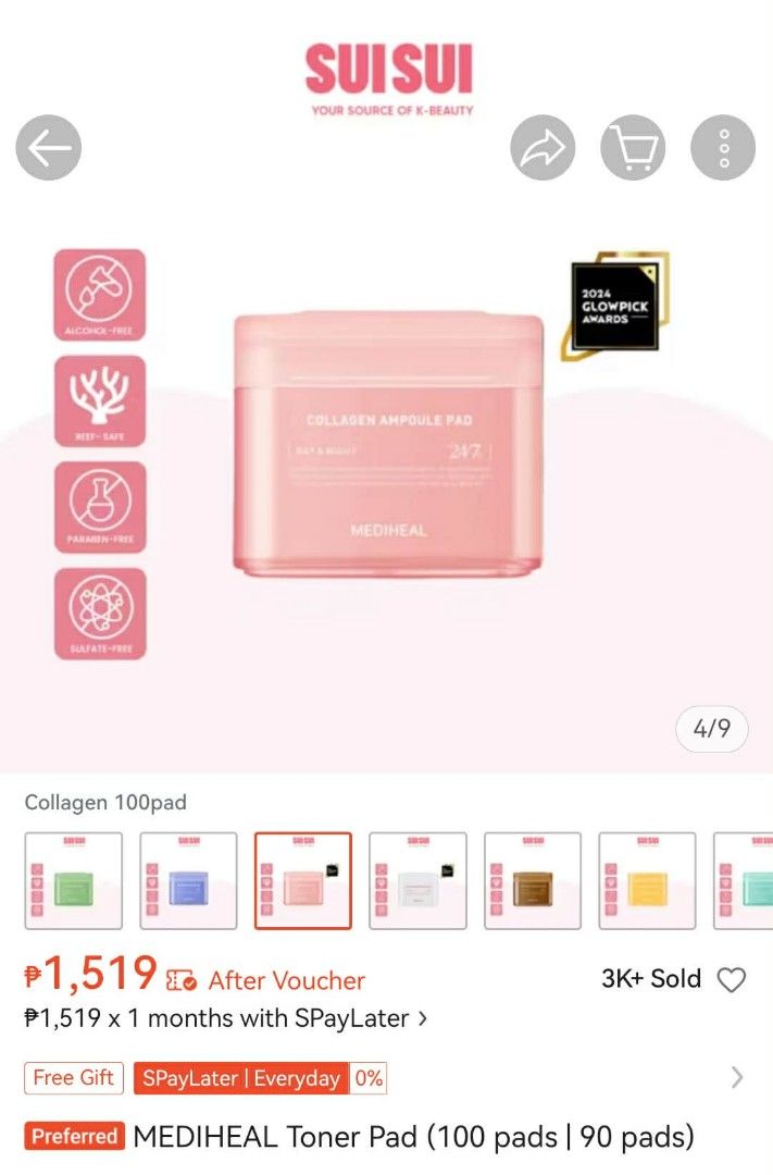 Mediheal Collagen Ampoule Pad (Category: Face Care) located in Hermosa. Submitted by declutterme04 (Listing ID 1456415481, Image 3). Description: Brand new but no box. Authentic Message me for any question 😊❤️.