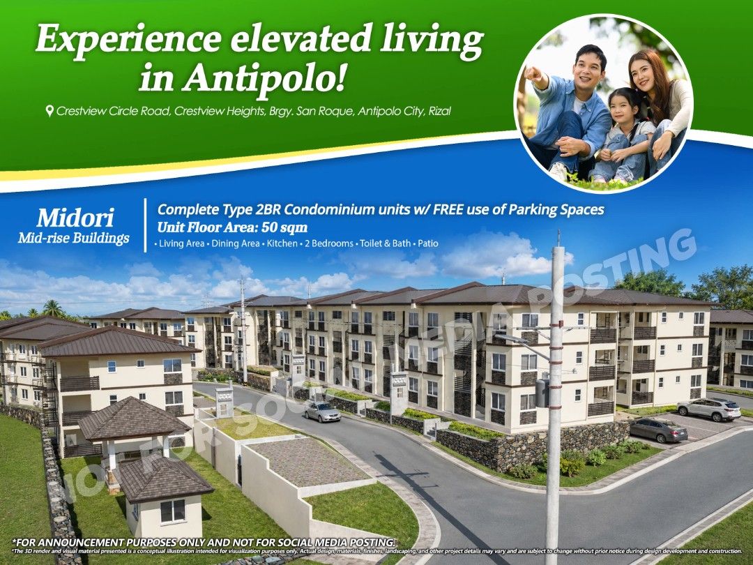 Midori terraces 3 Antipolo (Category: Apartments & Condos) located in Antipolo. Submitted by coolmoon.78fe3b (Listing ID 1456249645, Image 1). Description: Looking for a low-density, flood-free, and refreshing green community in Antipolo? Welcome to 𝗠𝗜𝗗𝗢𝗥𝗜 𝗧𝗘𝗥𝗥𝗔𝗖𝗘𝗦 𝗣𝗛𝗔𝗦𝗘 𝟯 (𝗠𝗗𝗧𝟯) located along 𝗖𝗿𝗲𝘀𝘁𝘃𝗶𝗲𝘄 𝗖𝗶𝗿𝗰𝗹𝗲 𝗥𝗼𝗮𝗱, 𝗖𝗿𝗲𝘀𝘁𝘃𝗶𝗲𝘄 𝗛𝗲𝗶𝗴𝗵𝘁𝘀 𝗦𝘂𝗯𝗱𝗶𝘃𝗶𝘀𝗶𝗼𝗻, 𝗕𝗿𝗴𝘆. 𝗦𝗮𝗻 𝗥𝗼𝗾𝘂𝗲, 𝗔