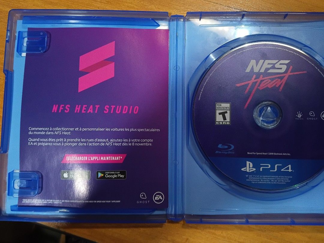 Need for Speed Heat PS4 Game (Category: PlayStation) located in Manila. Submitted by ps4_games_forsale (Listing ID 1456284526, Image 2). Description: Need for Speed Heat for PS4. Includes game disc, case, and NFS Heat Studio app insert. Great racing game!.