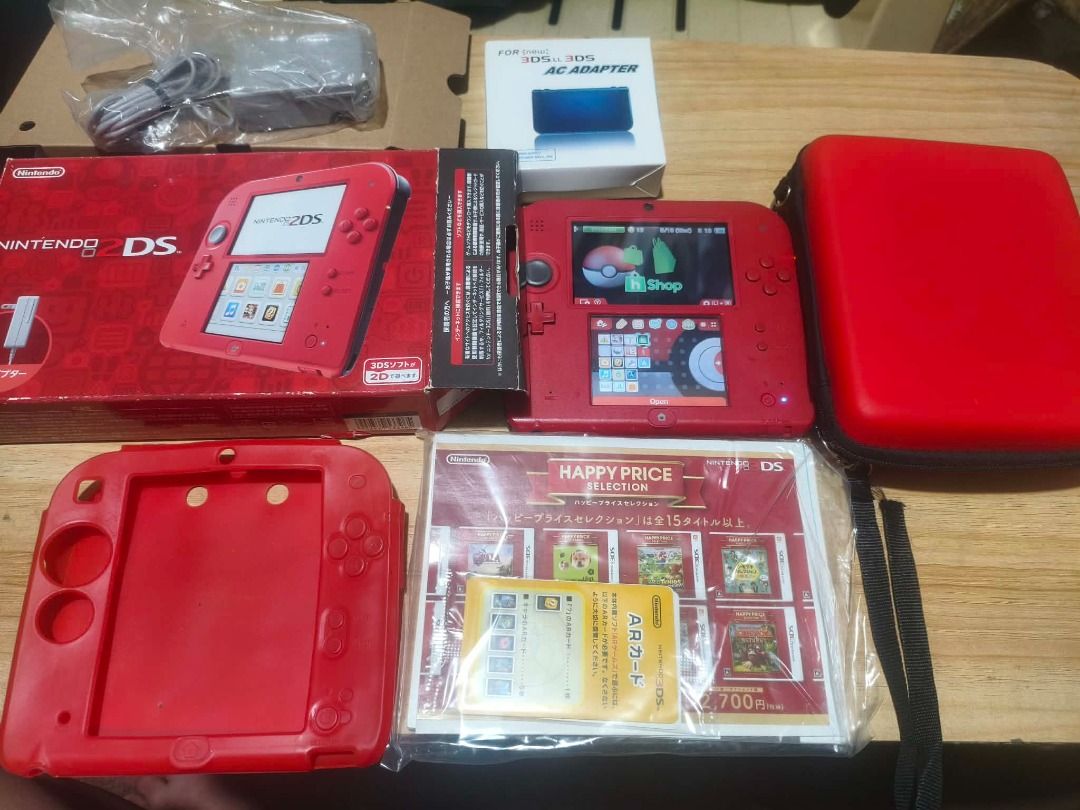 nintendo 2ds LL cfw 64gb crimson red (Category: Nintendo) located in Manila. Submitted by seiyatakehara (Listing ID 1456413469, Image 1). Description: nintendo 2ds LL cfw crimson red 64gb with hbshop complete with box and inserts 220v bnew charger silicon case eva pouch no issue condition: makinis na for only 9999 pesos or swap sa ibang items plus cash pm me for inquiries sta ana manila .