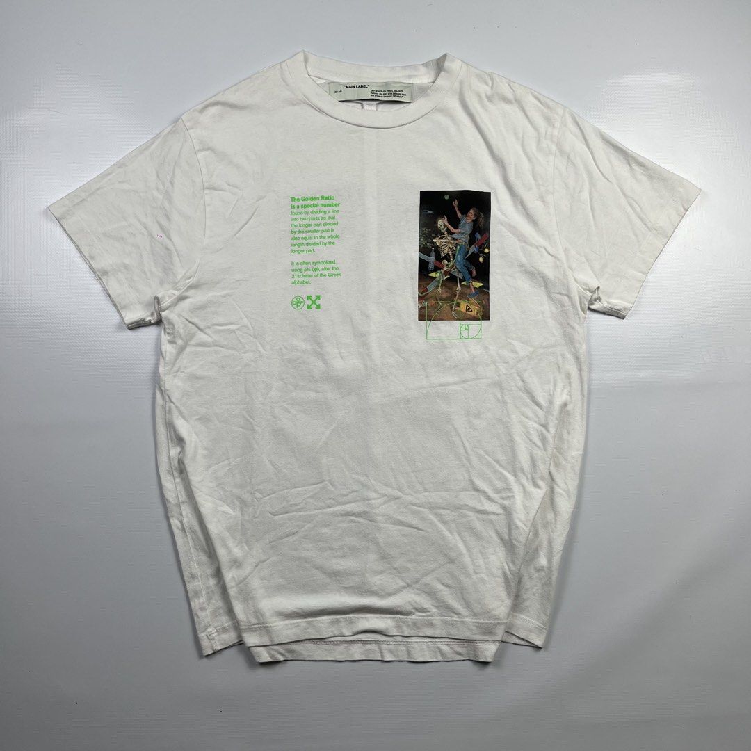 Off White (Category: Activewear) located in Lucena. Submitted by RAGGGGSSSS (Listing ID 1456379182, Image 1). Description: Off White SS20 Golden Ratio Pascall Tee XXS on Tag 30x21.5 Verygood Condition No major issue 2,500.