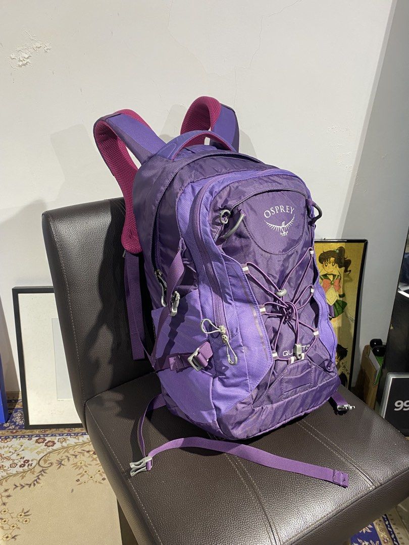 Osprey Quasar Purple Backpack (Category: Backpacks) located in Manila. Submitted by eddjohn (Listing ID 1456344134, Image 2). Description: - Osprey Quasar backpack in vibrant purple. - Ideal for hiking adventures oru everyday commuting. - Features multiple pockets for organized storage. - Adjustable straps ensure a comfortable, customized fit. - Padded and breathable back panel for enhanced comfort. - Spacious interior to carry all your essential