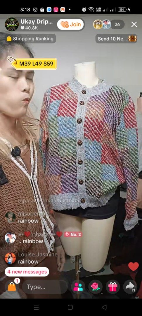Patchwork Knit Cardigan with Buttons (Category: Coats, Jackets and Outerwear) located in Paranaque City. Submitted by superable (Listing ID 1456350328, Image 1). Description: - Colorful patchwork knit cardigan - Button-up front - Textured knit with diagonal stripes (red, blue, green, purple) - Grey textured trim on collar and cuffs - Cozy and stylish design.