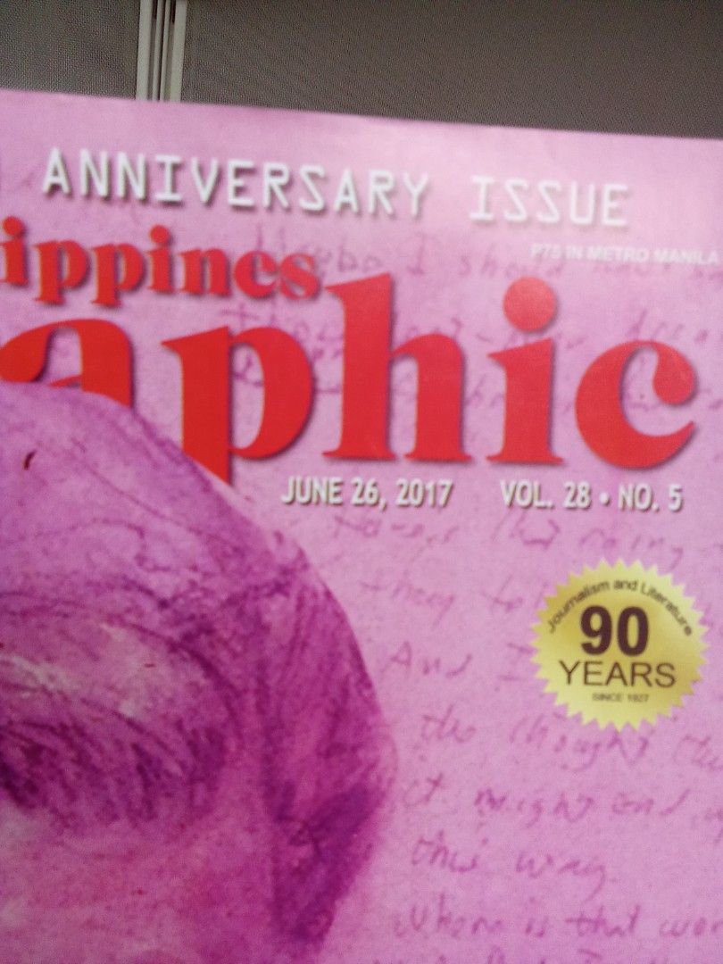 Philippines Graphic Magazine June 26, 2017 - Nick Joaquin Issue (Category: Magazines) located in Pasig City. Submitted by teebeedeee (Listing ID 1456416349, Image 2). Description: - Philippines Graphic Magazine - 90th Anniversary Issue - Dated June 26, 2017 - Focus: Nick Joaquin (life and works) - Includes: Interviews and old photographs - Ideal for: Literature enthusiasts and collectors preowned copy.complete pages. no visible penmarks for meetu