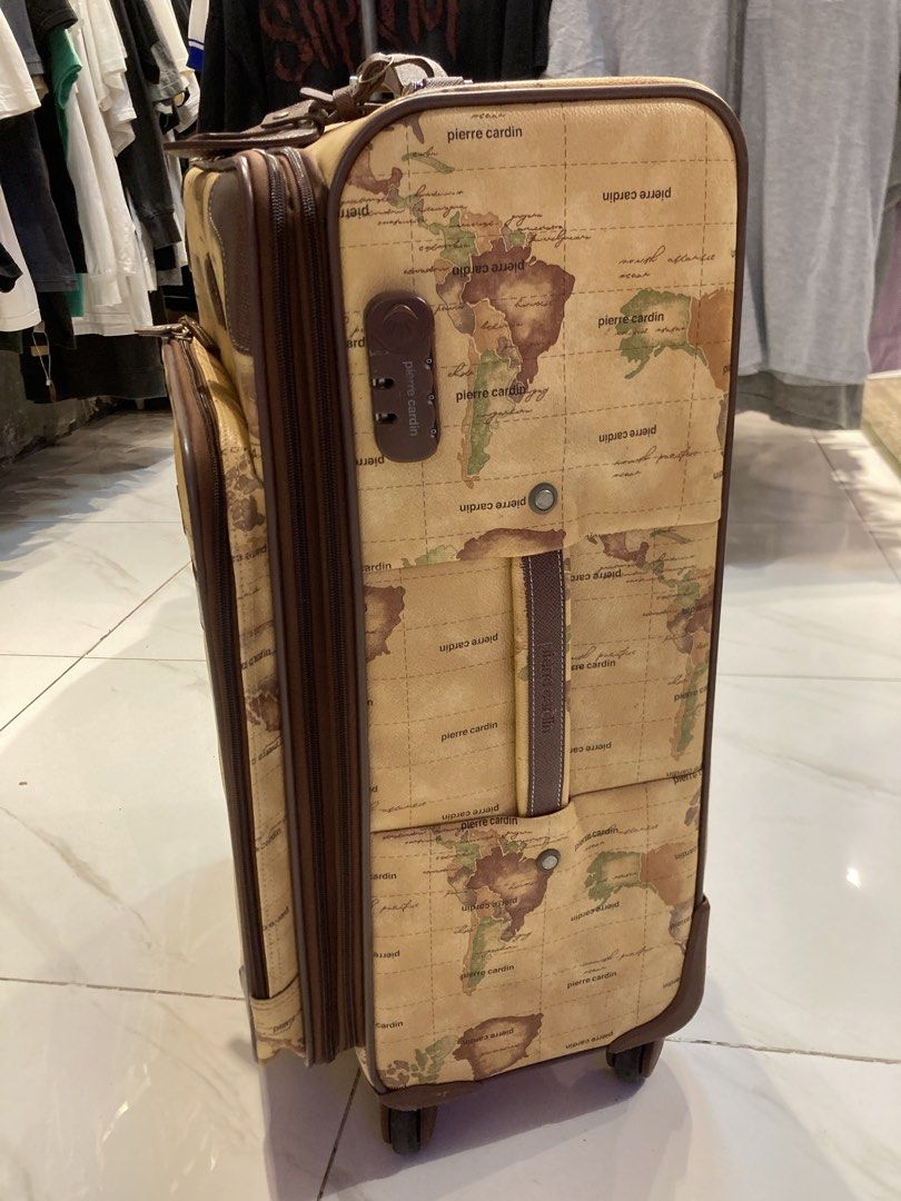 Pierre Cardin World Map Luggage Set (Category: Luxury Bags & Wallets) located in Quezon City. Submitted by janisu0303 (Listing ID 1456408582, Image 3). Description: - Vintage Pierre Cardin Map luggage set - Features a cool all-over world map print -10,000 php - Includes one large suitcase and one smaller carry-on bag - bags have wheels and handles for easy transport - Large suitcase has a combination lock - Ideal for travel enthusiasts Fairview a