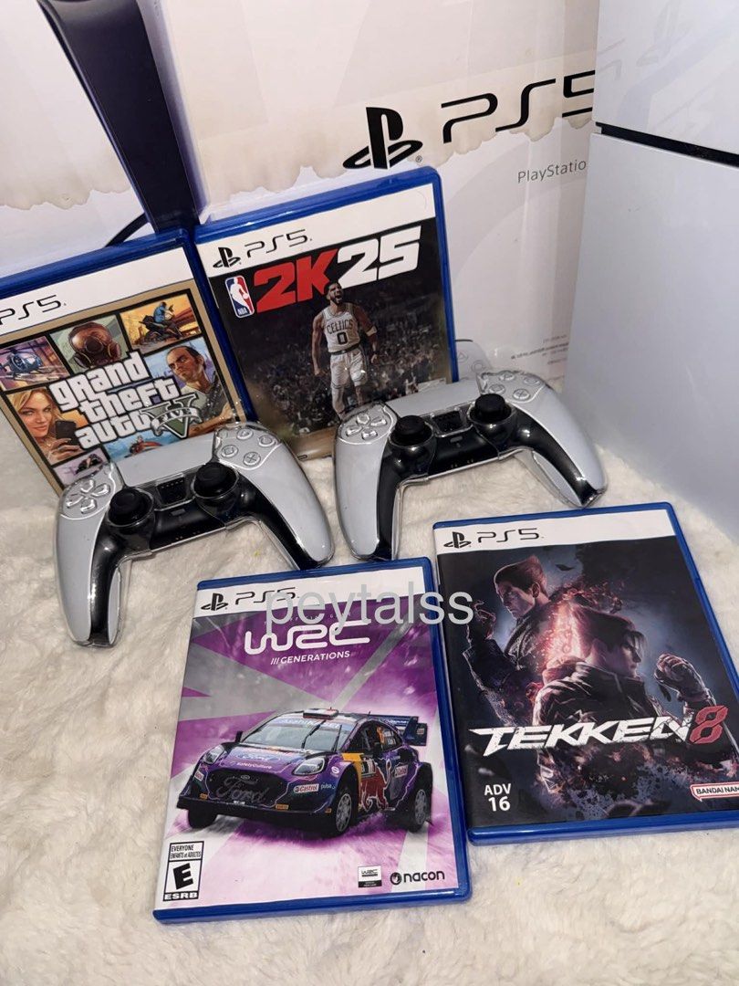 PlayStation5 Slim - 1TB (Category: PlayStation) located in Quezon City. Submitted by peytangs (Listing ID 1456248143, Image 2). Description: PlayStation 5 (Slim) - 1-TB - used 7 times - complete w/ box (may mark lang yung box) - 2 DualSense Wireless Controller (2/ case) - no dents naalagaan maigi hehe - w/ 4 games * GTA 5 * NBA 2k25 * W2C III Generations * Tekken 8 can do meet-up gateway 2, sb tomas morato .
