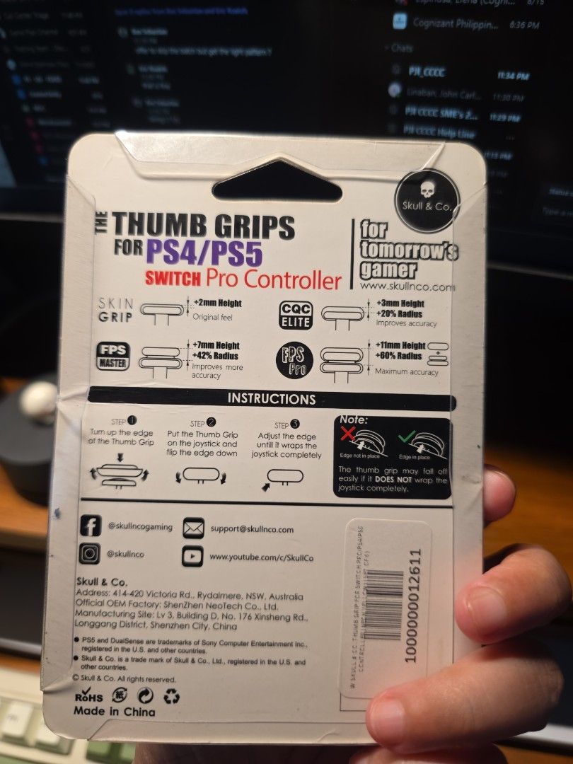 PS4/5 Thumb grip | Skull & Co. (Category: Controllers) located in Marilao. Submitted by royalwind.7829fd (Listing ID 1456259414, Image 2). Description: - Brand: Skull & Co. - Compatibility: PS4 / PS5 - Enhances grip and control - Improves gaming comfort - Easy to install - Durable design.