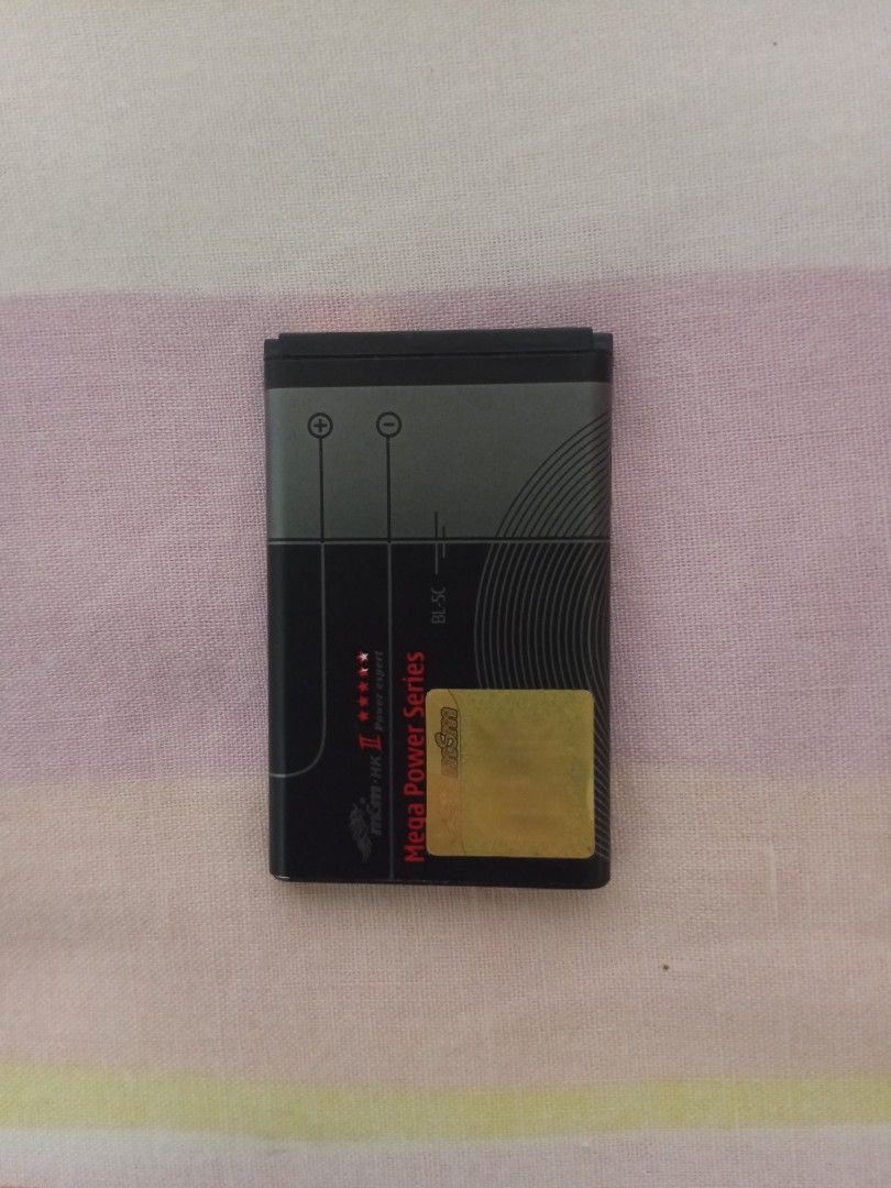 Rechargeable Li-ion Battery for Cellphone (Category: Batteries & Power Banks) located in Valencia. Submitted by lj.roomfinds (Listing ID 1456264280, Image 2). Description: •MSM-HK II battery • BL-5C 3.7V 1020mAh • RFS: not compatible with my keypad phone (itel it2165) • bought from tech stall at a mall.