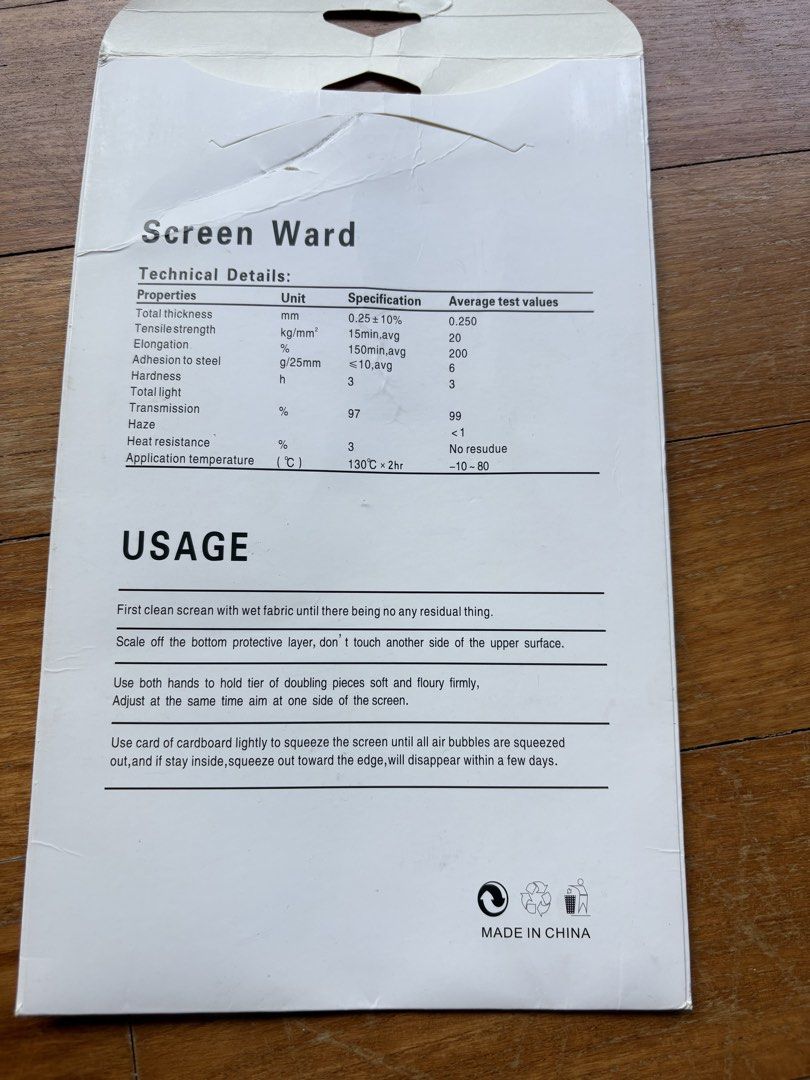 Screen Protector (Category: Other Mobile & Gadget Accessories) located in Singapore. Submitted by radiradi (Listing ID 1456256632, Image 2). Description: Screen protector for tab.