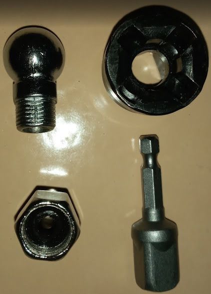 Socket Adapter Set with Ball Joint and Nut Driver (Category: Mags and Tires) located in Manila. Submitted by noelf.ortiz (Listing ID 1456305944, Image 1). Description: Heavy Duty Air Chuck Tire Inflator Nozzle & Scissor Jack Adapter Car Maintenance Tool Drill Adapter Auto Repair Accessories .