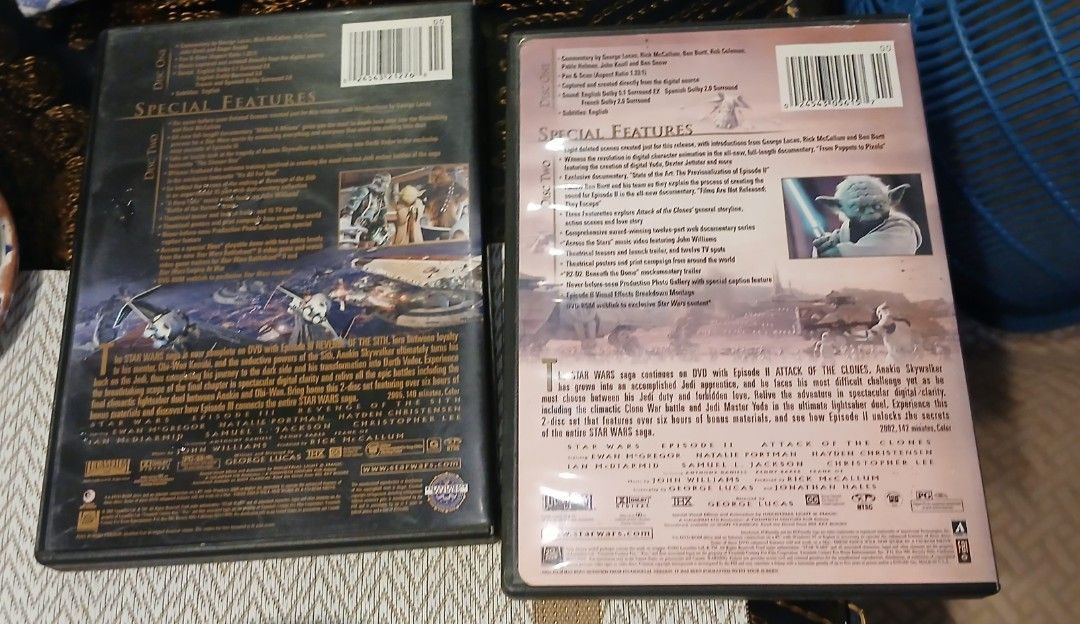 Starwars dvd (Category: CDs & DVDs) located in Marikina City. Submitted by darthvader888 (Listing ID 1456251093, Image 2). Description: original region 1 bought in the US 300 each 500 for both.
