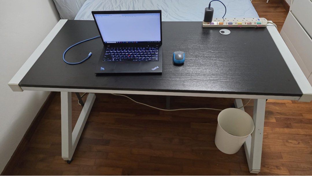 Study table (Category: Tables & Sets) located in Singapore. Submitted by ytsirhc2019 (Listing ID 1456384008, Image 2). Description: Study table with metal stand. 133cm wide x 60 cm depth x 75cm height.