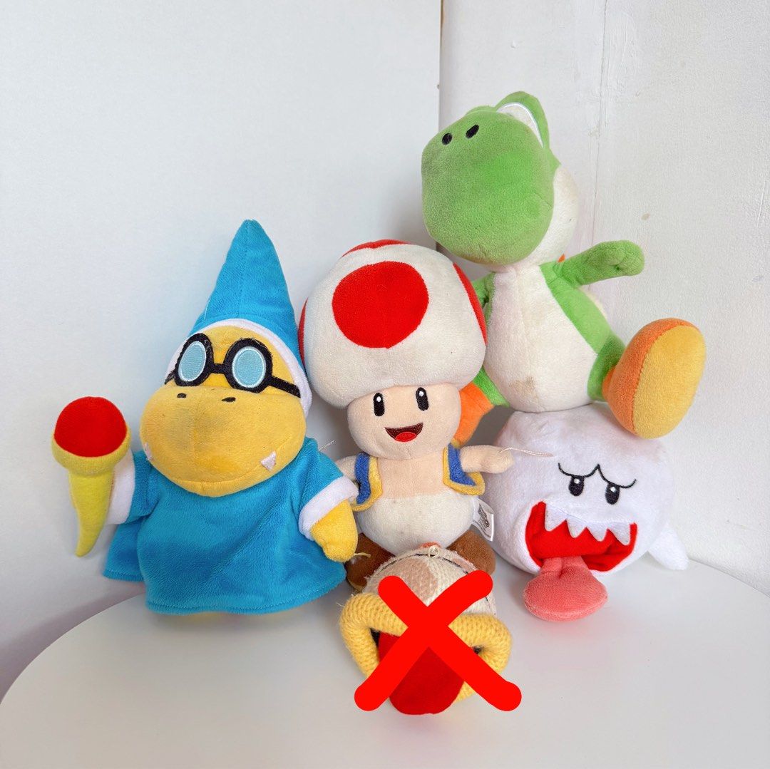 Super Mario Characters Bundle Plush (4pcs) (Category: Plushies & Soft Toys) located in Manila. Submitted by ashyyel_ (Listing ID 1451593989, Image 1). Description: bundle plush — need wash can do retail (₱180 each).