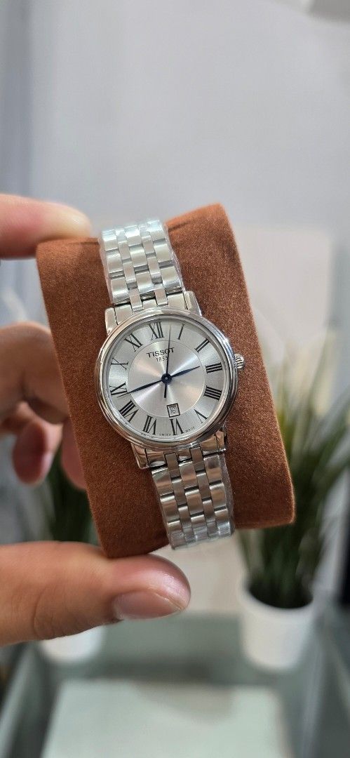 Tissot Carson Premium (30mm) (Category: Luxury Watches) located in Manila. Submitted by dmnd.pr (Listing ID 1456291797, Image 1). Description: - Classic Tissot watch - Silver stainless steel band - White dial with Roman numeral hour markers - Comes with original Tissot box and full links - Includes warranty card (registerable) - Versatile for daily wear or special events BNEW/SRP: PHP 27,450 My SP: PHP 15,500 .