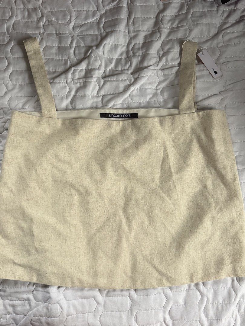 UNCOMMON Beige Square Neck Tank Top (M-L) (Category: Sleeveless) located in Batangas. Submitted by bebot943 (Listing ID 1456274308, Image 1). Description: - can fit size M to L - check photos for measurements - brand new with tag never used.