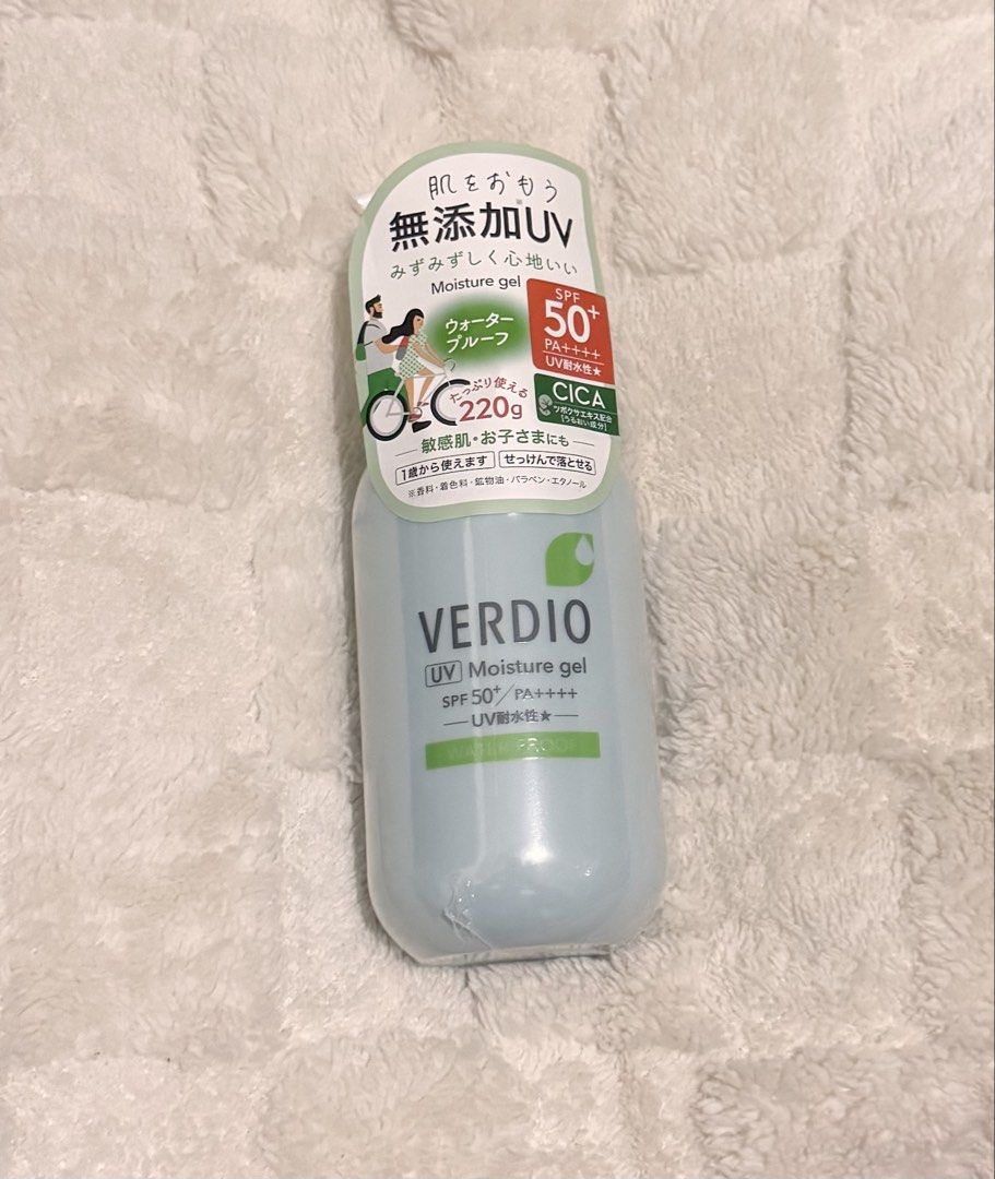 Verdio UV Moisture Gel Sunscreen 220g (Category: Face Care) located in Bulacan. Submitted by mskavinsky2 (Listing ID 1456283271, Image 1). Description: - Omi Verdio UV Moisture Gel 220g - Brand new, sealed - Water-resistant - from Jinbox Japan on Sh0p33, recently bought Aug 2026.
