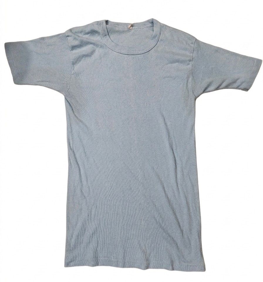 Vintage 70s fitted blue shirt (Category: Tshirts & Polo Shirts ) located in Manila. Submitted by n0miss (Listing ID 1456350522, Image 1). Description: Fits small to medium. Intentionally fitted Dimes: length: 27 width: 16.