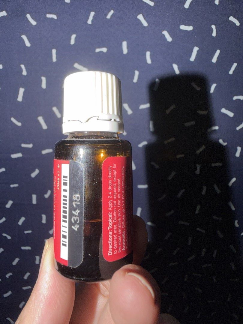 15ml sealed FRANKINCENSE OIL 50% full (Category: Air Purifiers & Dehumidifiers) located in Manila. Submitted by tw.declutters (Listing ID 1456488431, Image 2). Description: Sealed but evaporated 50% full.