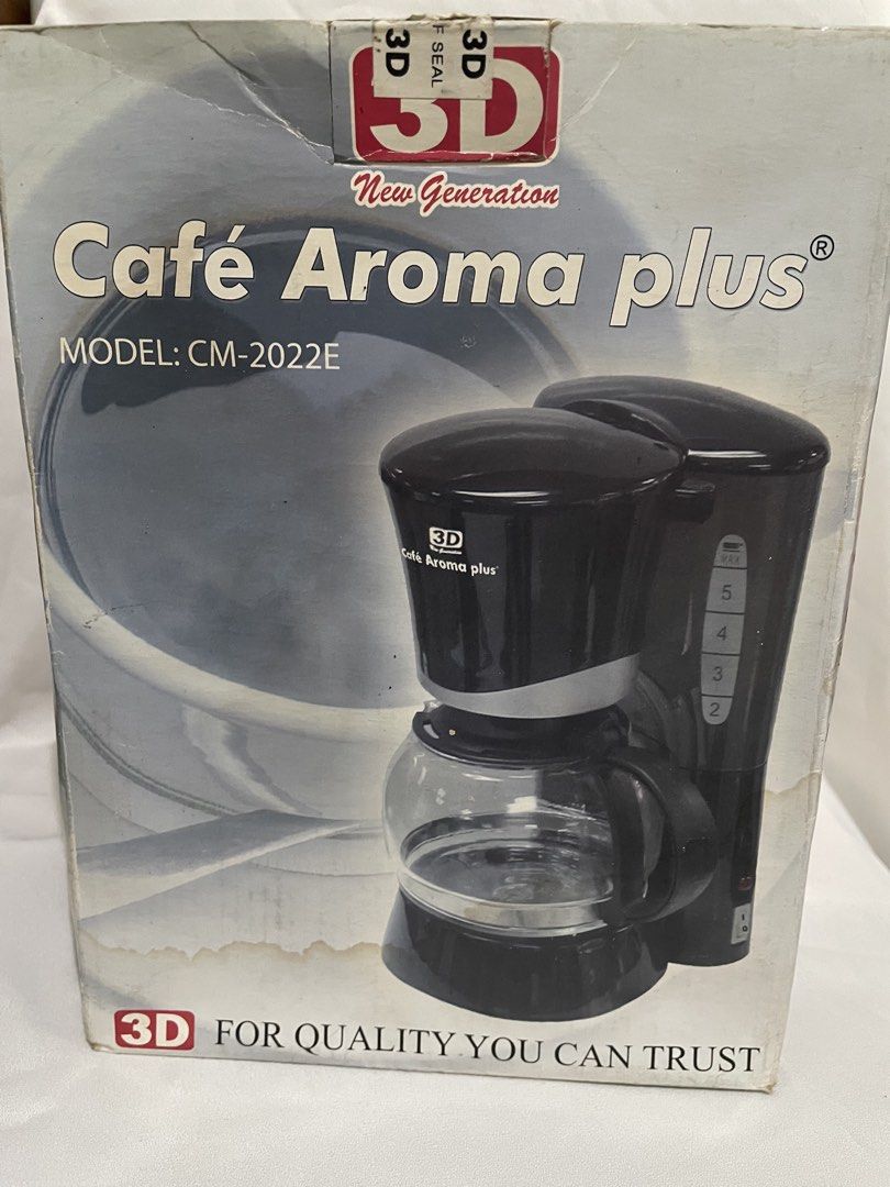3D Cafe Aroma Plus CM-2022E Coffee Maker (Category: Coffee Machines & Makers) located in Quezon City. Submitted by izel10 (Listing ID 1456507671, Image 2). Description: 👉 3D Coffee Maker Aroma Plus 4 cups 👉 With actual pictures and video, product description included pleaae take time to read 👉 Item is sold on an “as is, where is”basis 👉 No issues, works fine. Just kept for a long time (I forgot i have this coffee maker) 👉 Shipping fee c/o bu